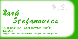mark stefanovics business card